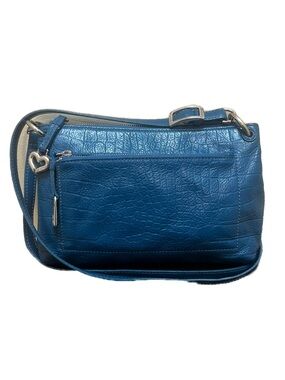 Brighton Bria Messenger French Blue Leather Crossbody